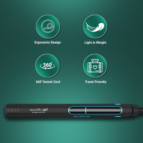 Ikonic Me 2 in 1 Straight and Curl (Slim) Hair Straightener