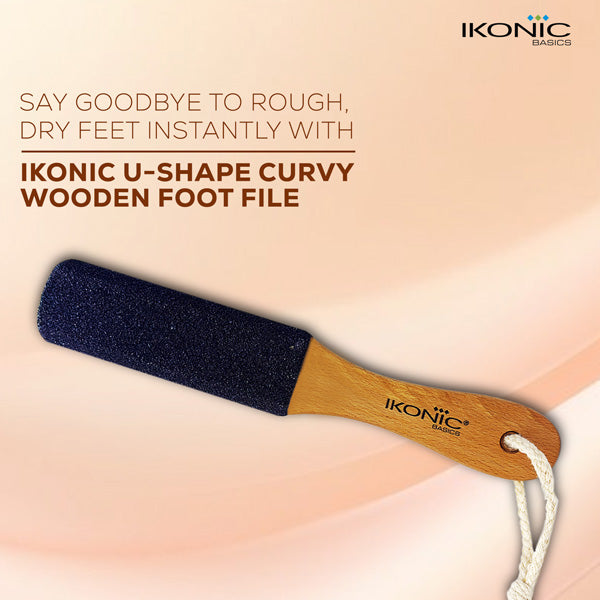 Ikonic Basics U Shape Curvy Wooden Foot File IKB-1114C