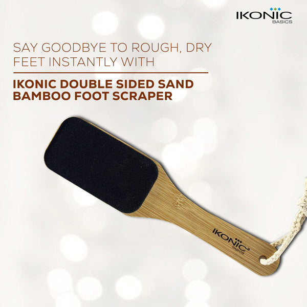 Ikonic Basics Sided Sand Bamboo Foot Scraper  IKB-758C