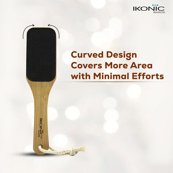 Ikonic Basics Sided Sand Bamboo Foot Scraper  IKB-758C