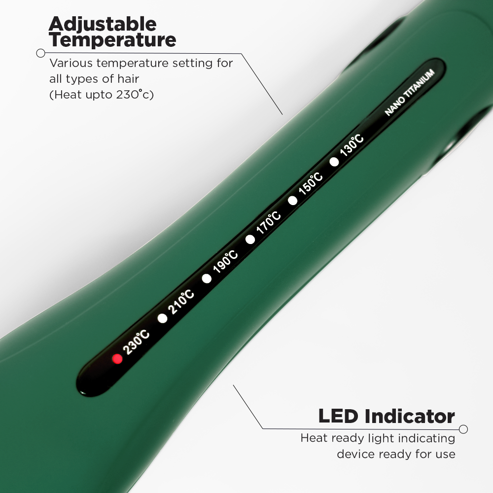 Ikonic Professional Pro Titanium Crimp Emerald Hair Crimper
