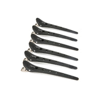 Ikonic Professional Pro Carbon Steel Clips – Heat & Chemical Resistant Hair Sectioning Clips with Grooved Edges & Stainless Steel Spring – Black