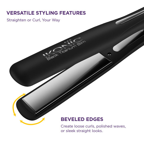 Ikonic Professional Black Titanium Slim 3.0 Hair Straightener