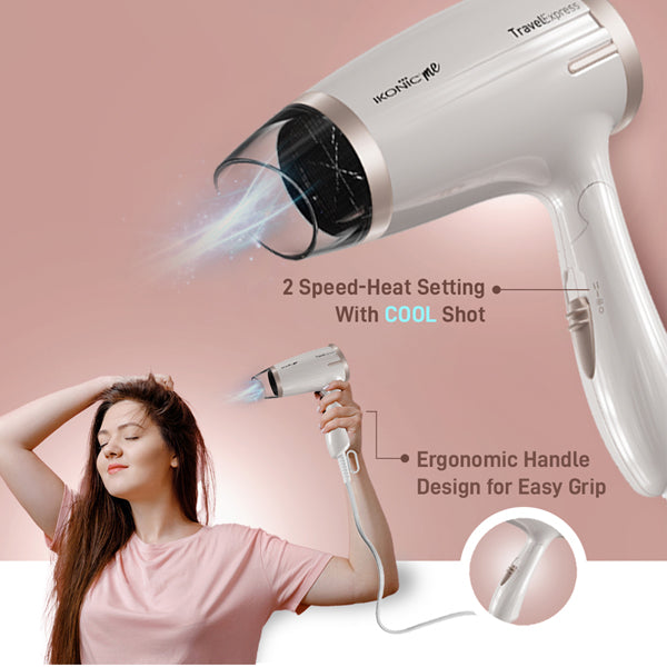 Buy Ikonic Me Hair Dryer Travel Express White Rose Gold online Ikonic World IKONIC WORLD