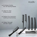 Ikonic Professional Pro Comb Set- (Set of 8 Pieces) 