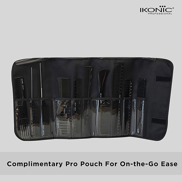 Ikonic Professional Hair Dressing Comb Set- (Set of 10 Pieces)