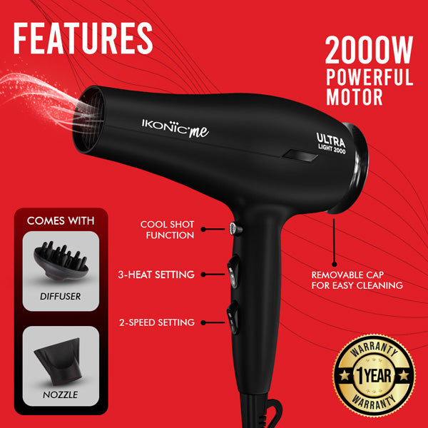 Ikonic Me- Ultralight 2000 Hair Dryer