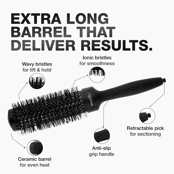 Ikonic Professional Extra Long Barrel Thermal Round Brush