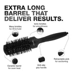 Ikonic Professional Extra Long Barrel Thermal Round Brush