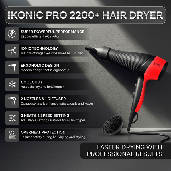 Ikonic Professional Hair Dryer Pro 2200+