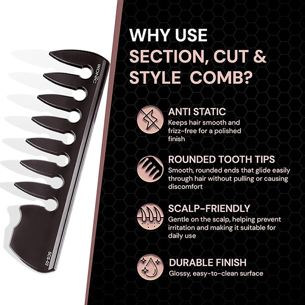 Ikonic Professional Section Cut & Style Hair Comb