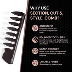 Ikonic Professional Section Cut & Style Hair Comb