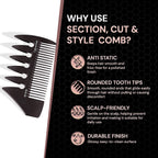 Ikonic Professional Section Cut & Style Hair Comb