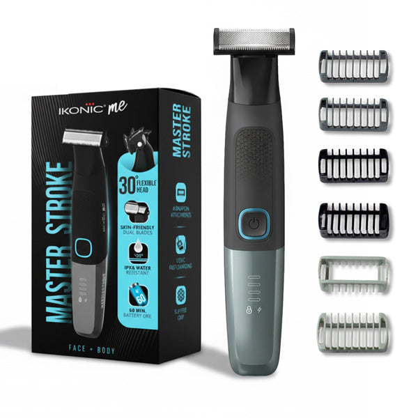 Ikonic Face Razor Machine Ikonic Me Masterstroke 6-in-1 Personal Groomer with Sense-Cut Duo Blad ...