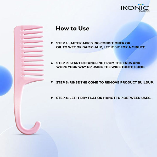 IKONIC WIDE TOOTH SHAMPOO COMB IKB-701-1C