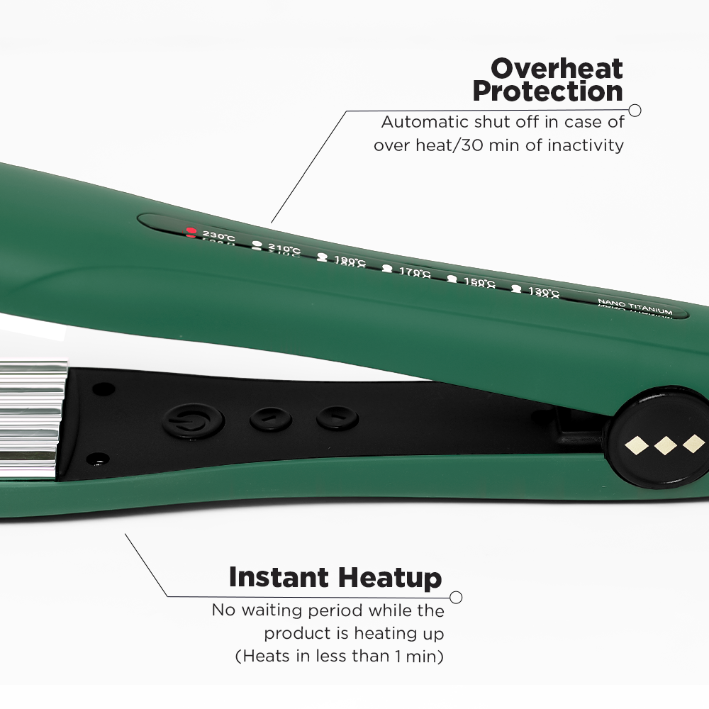 Ikonic Professional Pro Titanium Crimp Emerald Hair Crimper