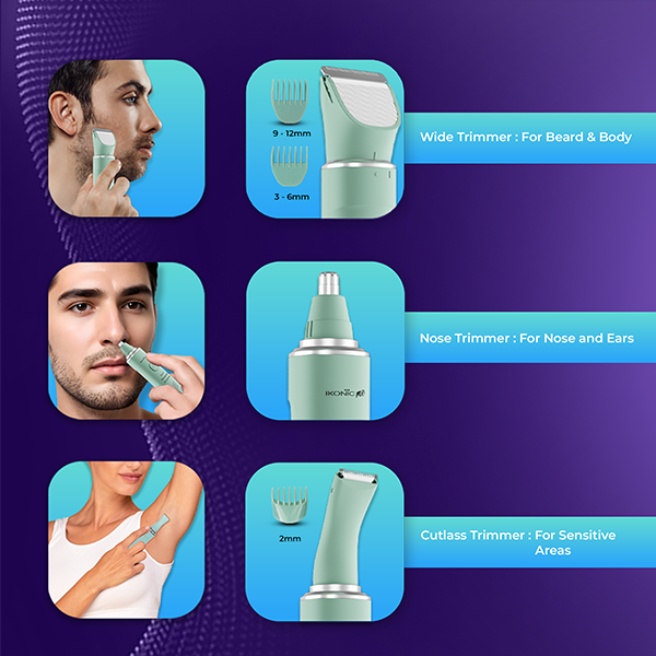 Ikonic Me Unisex 3-in-1 Personal Groomer Trimmer