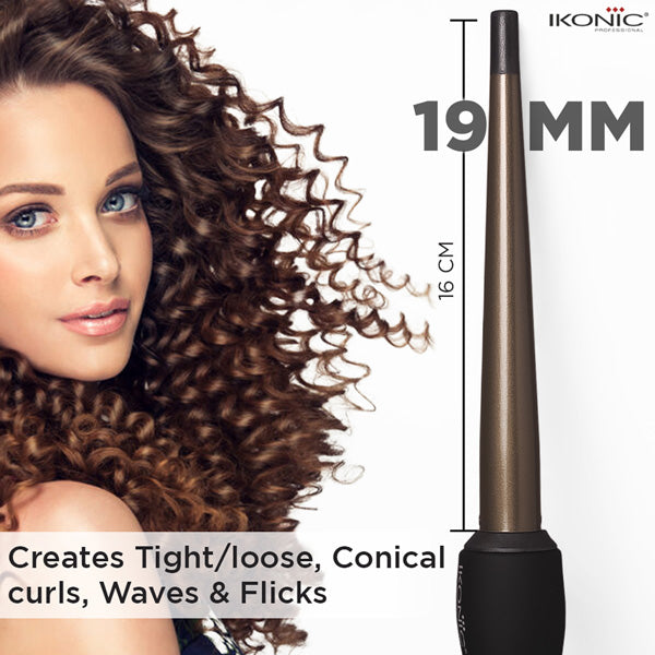 Ikonic Professional Conical Tong  Hair Curler